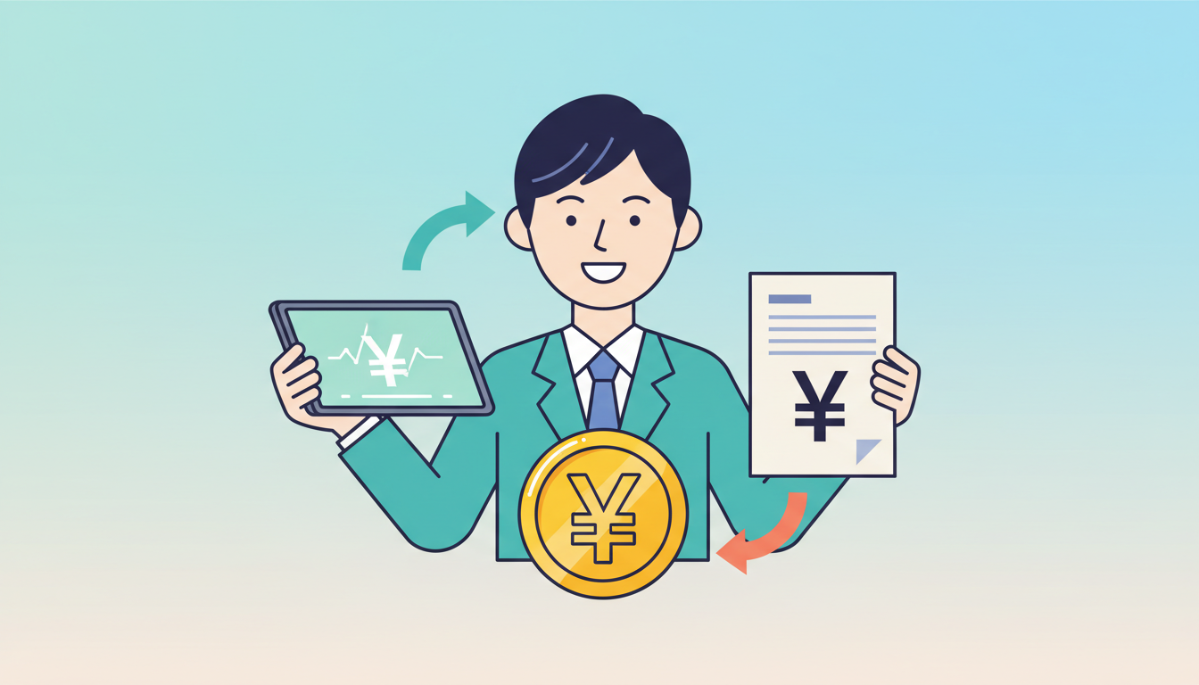 でんさいとファクタリングの違いを比較するイラスト