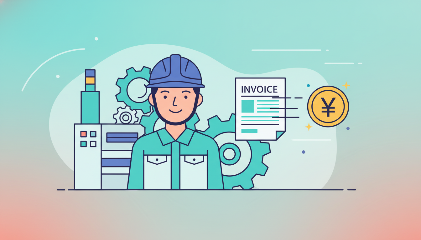 製造業のファクタリングを解説するイラスト